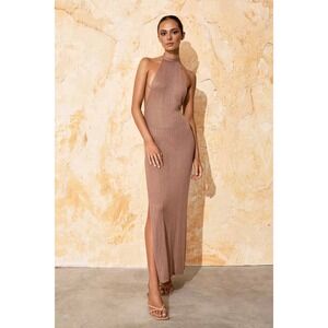 Flook The Label Zadia Maxi Dress XS Coco Tan Bronze Beach Vacation Resortwear